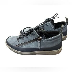 ECCO Soft 7 Tred Blue WP Nubuck Zip/ Lace Up Gore-tex Comfort Sneaker US10